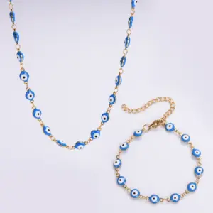 Suit [Sky Blue] / 套装手链16+5cm，项链45+cm。
