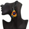 Wholesale Stunning Sunflower Teardrop Earrings
