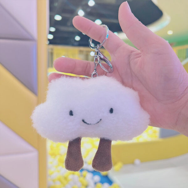 Wholesale Ins Popular Cute Cloud Keychain Pendant Girl Heart Little White Cloud Doll Backpack Couple Pendant Plush Toy