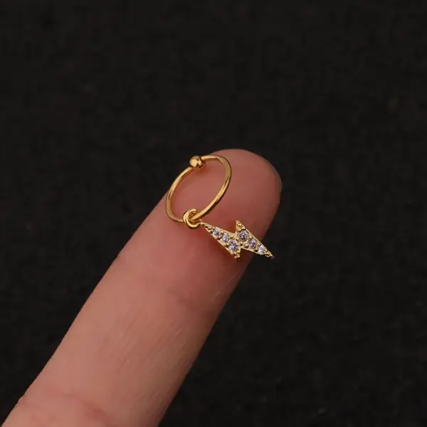 316L Stainless Steel Copper Ear Cartilage Rings & Studs Heart Waterproof Non Tarnish Surgical Steel