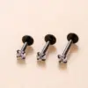 1 Piece 316L Stainless Steel Zircon Ear Cartilage Rings & Studs Round Waterproof Non Tarnish Surgical Steel Women's