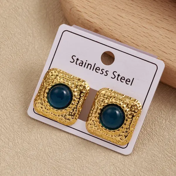 Wholesale Square Resin Imitation Pearl Earrings 304 Stainless Steel Post INS Style Fashion Jewelry Women's Casual Minimalist Earring