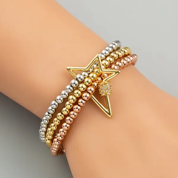 Wholesale Jewelry Fashion Geometric Copper Artificial Gemstones Diamond Bracelets