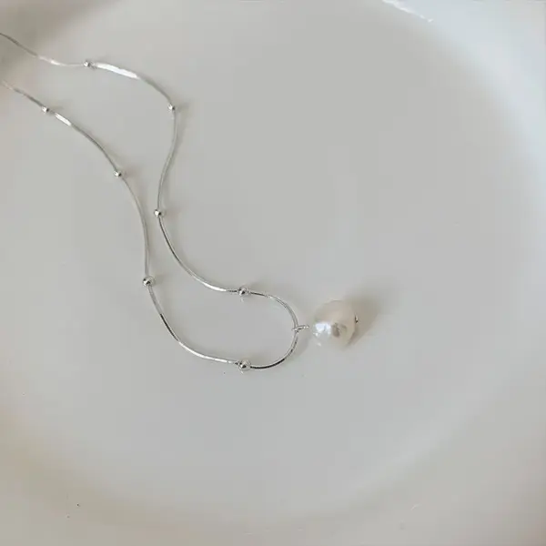 Imitation Pearl Copper Silver Plated Casual Solid Color Necklace