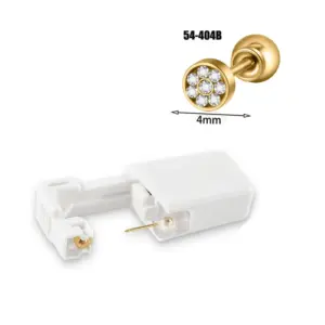 Golden 4mm Bag White Diamond Flowers