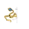 Wholesale PVD Coated 14K Gold Real Gold Plated Snake 304 Stainless Steel IG Style Vacation Waterproof Non Tarnish Open Rings