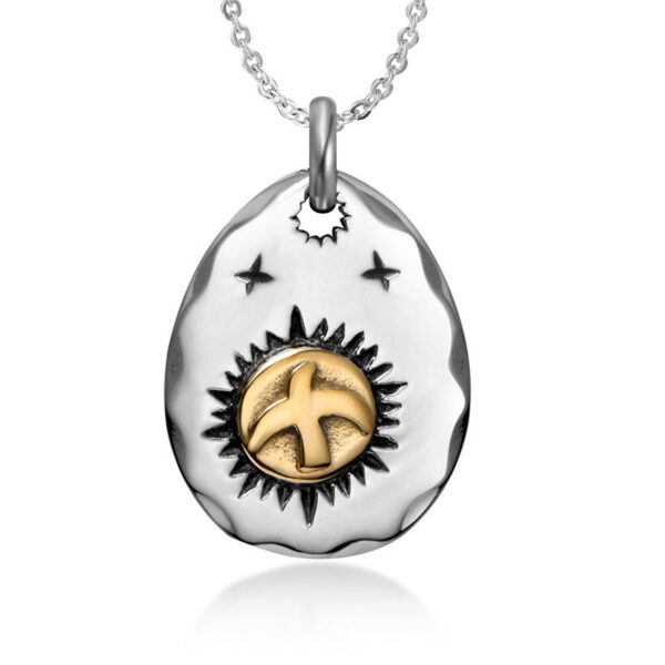 Wholesale European and American personality simple flying eagle pendant titanium steel necklace men and women hanging pendant jewelry wholesale SP549