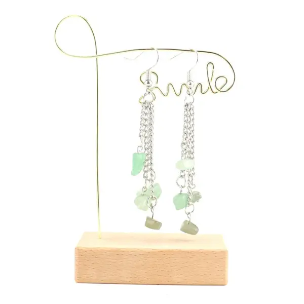 Wholesale 1 Pair Simple Style Irregular Patchwork Natural Stone Metal Drop Earrings