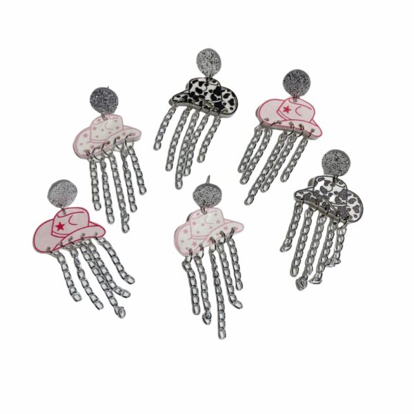 Wholesale Cowboy hat tassel earrings