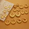 1 Pair Retro Simple Style C Shape U Shape Solid Color Plating Titanium Steel 18k Gold Plated Earrings