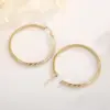 Wholesale 304 Stainless Steel Solid Color PVD Coated 18K Real Gold Plated Casual Simple Style Waterproof Non Tarnish Plating Hoop Earrings