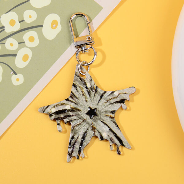 Wholesale 10pcs/pack Fireworks Five-Pointed Star Pendant DIY Keychain