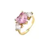 Copper Plating Heart Zircon Copper Rings