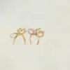 Wholesale 1 Pair Vintage Style Simple Style Commute Bow Knot Copper 14K Gold Plated Drop Earrings
