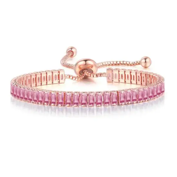 Wholesale Glam Rectangle Copper Plating Zircon Bracelets