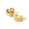 Fashion Solid Color Gold Plated 304 Stainless Steel PVD Coated Earrings