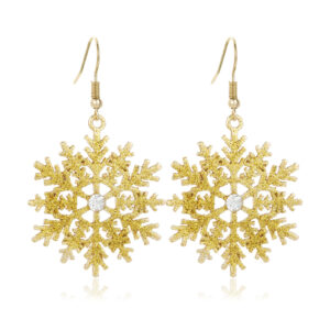 23.gold powder snowflake earrings