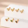 Wholesale 1 Piece 316L Stainless Steel Copper Zircon Ear Cartilage Rings & Studs Heart Shape Waterproof Non Tarnish Surgical Steel Women'S