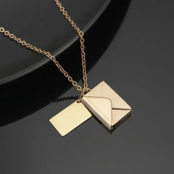 Wholesale Casual Envelope Titanium Steel Plating Pendant Necklace 1 Piece