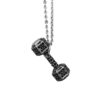 Wholesale Hip-hop diamond-filled dumbbell titanium steel necklace clavicle chain
