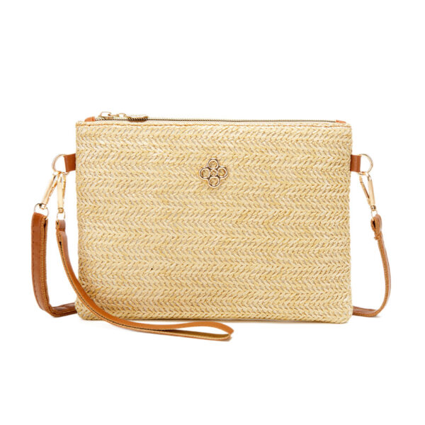 Wholesale 2025 New Floral Decorated Woven Handbag, Crossbody/Shoulder Bag, Casual Simple Mobile Phone Bag, Small Export Bag