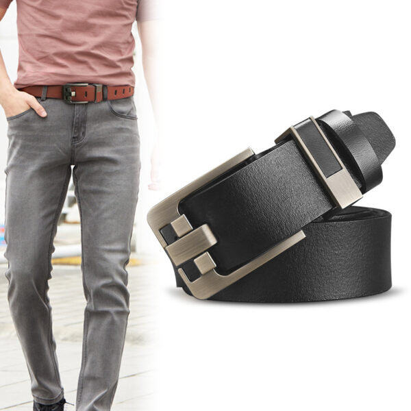 Wholesale New leather belt men European and American retro pinhole buckle leather leather belt casual business Joker belt a