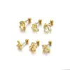 316L Stainless Steel Copper Zircon Ear Cartilage Rings & Studs Bow Knot Waterproof Non Tarnish Surgical Steel Women'S