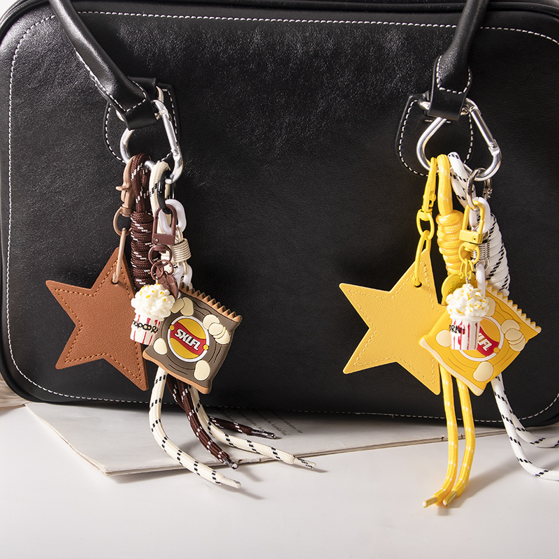 Wholesale Star pcorn tato Chips Bag DIY Keychain Pendant