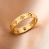 Wholesale Animal cat dog paw print ring Women's stainless steel pet footprint finger ring fashion Korean style jewelry wedding gift