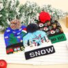 Wholesale Cross-Border Christmas Decoration Supplies Cuffed Ball Knitted Hat Led Light Santa Claus Luminous Hat Adult and Kidsren's Hat