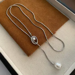 05-J22 Titanium Steel Sweater Chain / Silver