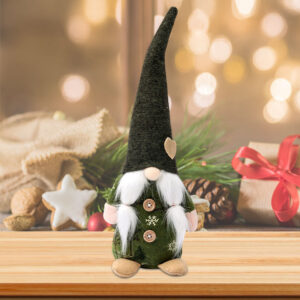 Long hat heart plush toy - green
