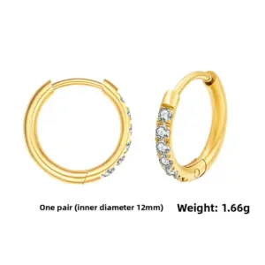 Gold/pair 2.0*12mm / Stainless Steel/Pair