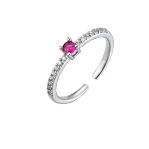 White Gold Color Rose Diamond / Adjustable Opening