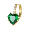 Wholesale Fashion Heart Brass Zircon Copper Earrings