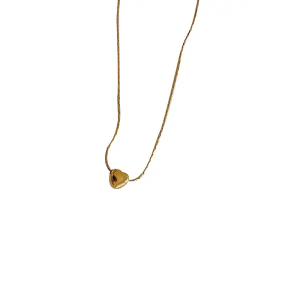 Wholesale Heart Shape Titanium Steel Copper Simple Style Necklace