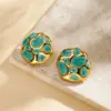 Wholesale INS Style Basic Model (Simple Style) Sweet Irregular Oil Drop 304 Stainless Steel No Inlay Material Water Plating Imitation Gold Women's Earrings Studs