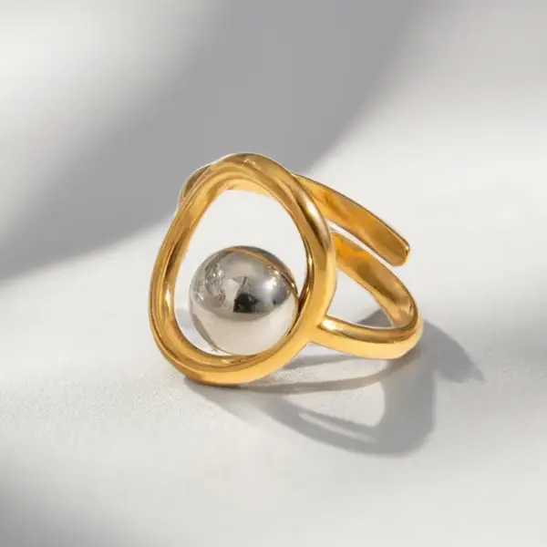 oly-650d23a51b62ca71524ad0893da3cff9 Wholesale PVD Coated Real Gold Plated 18K Gold Geometric 304 Stainless Steel IG Style Elegant Simple Style Waterproof Non Tarnish Open Rings