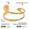 Wholesale 304 Stainless Steel Round PVD Coated 18K Real Gold Plated Real Gold Plated IG Style Simple Style Waterproof Non Tarnish Gold Bangle