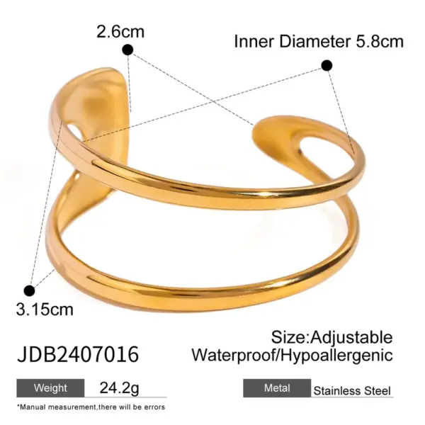 Wholesale 304 Stainless Steel Round PVD Coated 18K Real Gold Plated Real Gold Plated IG Style Simple Style Waterproof Non Tarnish Gold Bangle