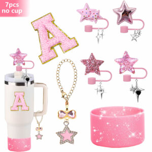 Wholesale Silicone Straw Cute Glitter Stars