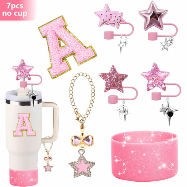 oly-65108d77f48c05f5af7265386b9c46ed Wholesale Silicone Straw Cute Glitter Stars