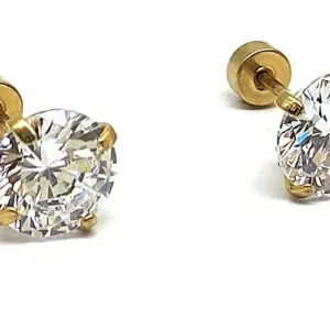 7mm Gold with White Zirconium