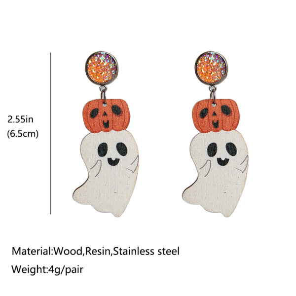 Wholesale Halloween Cute Pumpkin Wooden Earrings