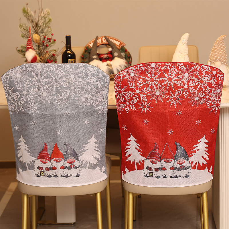 Wholesale Christmas Cartoon Forest Snowflake Chair Cover Creative
