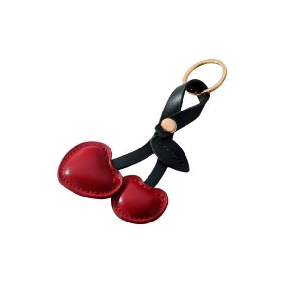 Wholesale New Leather Cherry Keychain Pendant