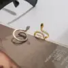 304 Stainless Steel Snake PVD Coated Zircon 18K Real Gold Plated Real Gold Plated Basic Classic Style Commute Waterproof Non Tarnish Rings