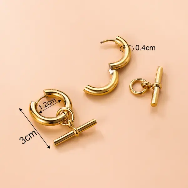Wholesale Moon 304 Stainless Steel Stainless Steel Earrings