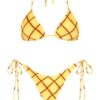 Wholesale Cross-border South Korea Instagram Style Swimsuit Women's Retro Simple Sexy Spice Girl Small Chest Plaid New Bikini Bikini