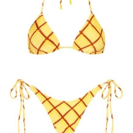 Wholesale Cross-border South Korea Instagram Style Swimsuit Women's Retro Simple Sexy Spice Girl Small Chest Plaid New Bikini Bikini